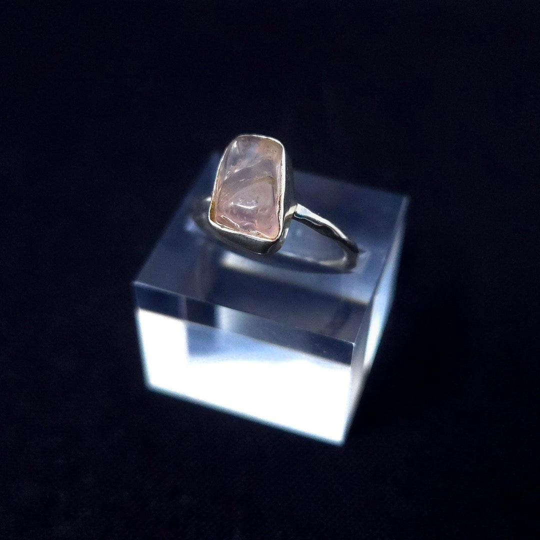 925 Rose Quartz Silver Ring-Rough - The Harmony Store Crystal Shop Miami