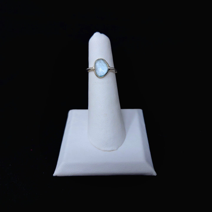 925 Sky Blue Topaz Faceted Round Sterling Silver Ring