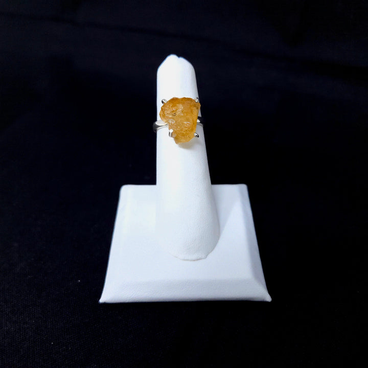 Citrine Silver 925 Ring Rough M