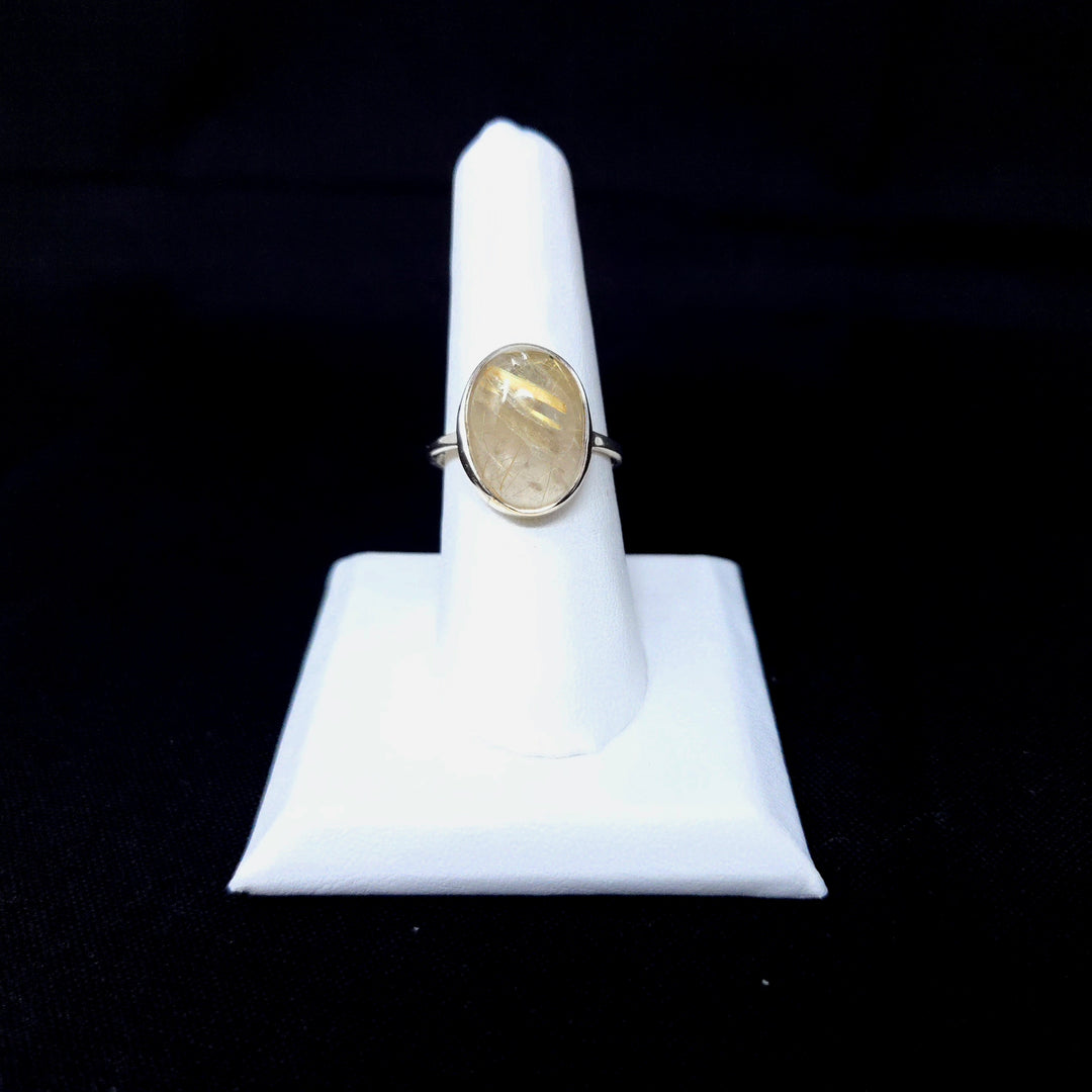 925 Golden Rutilated Ring-Smooth M