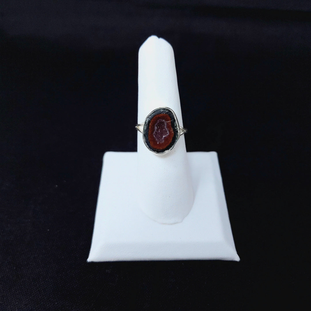 Agate Druze 925 Sterling Silver Ring