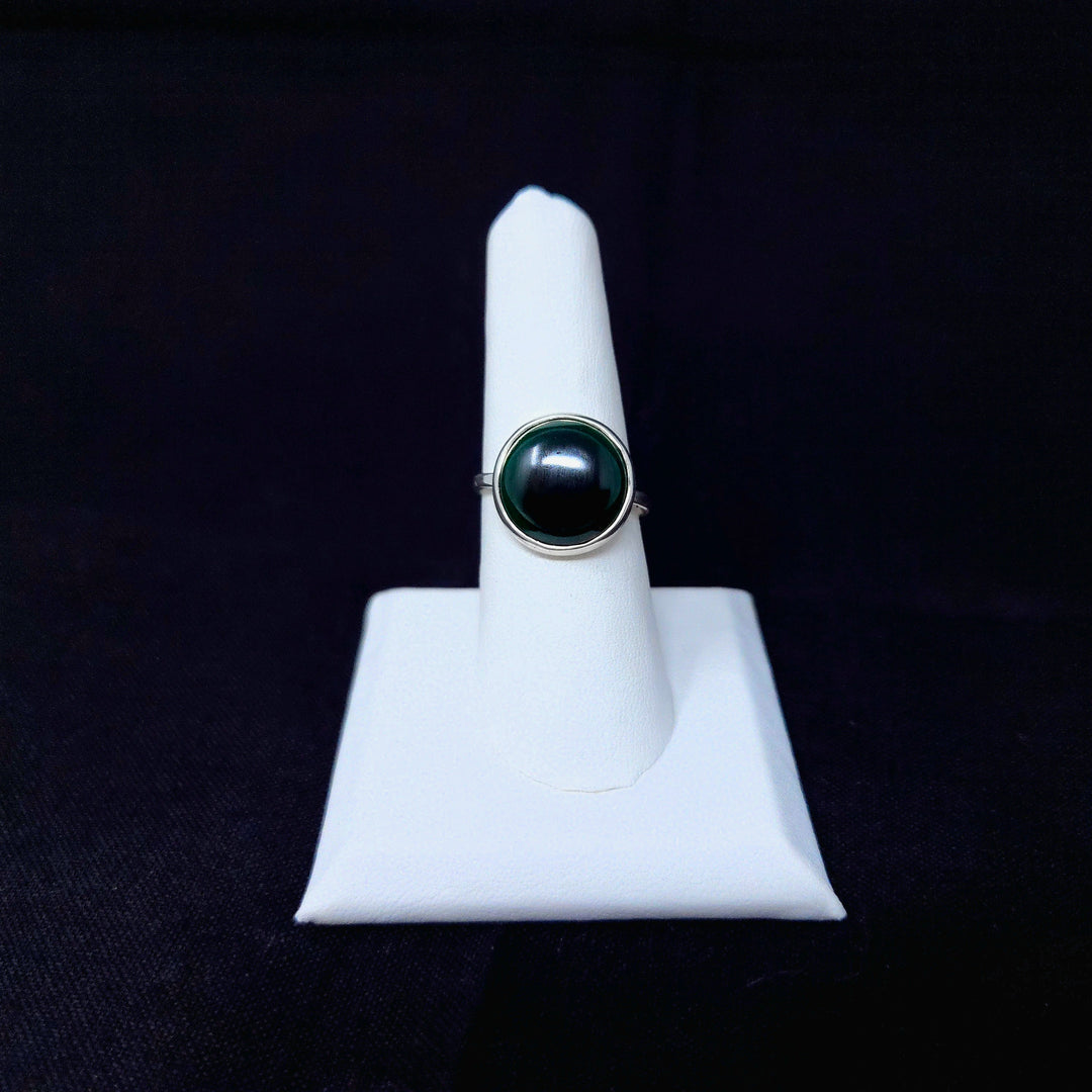 925 Malachite Sterling Silver Ring Smooth