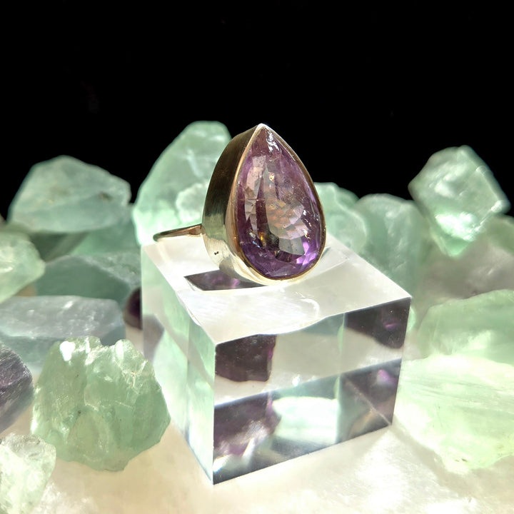 925 Ametrine Silver Ring Faceted L