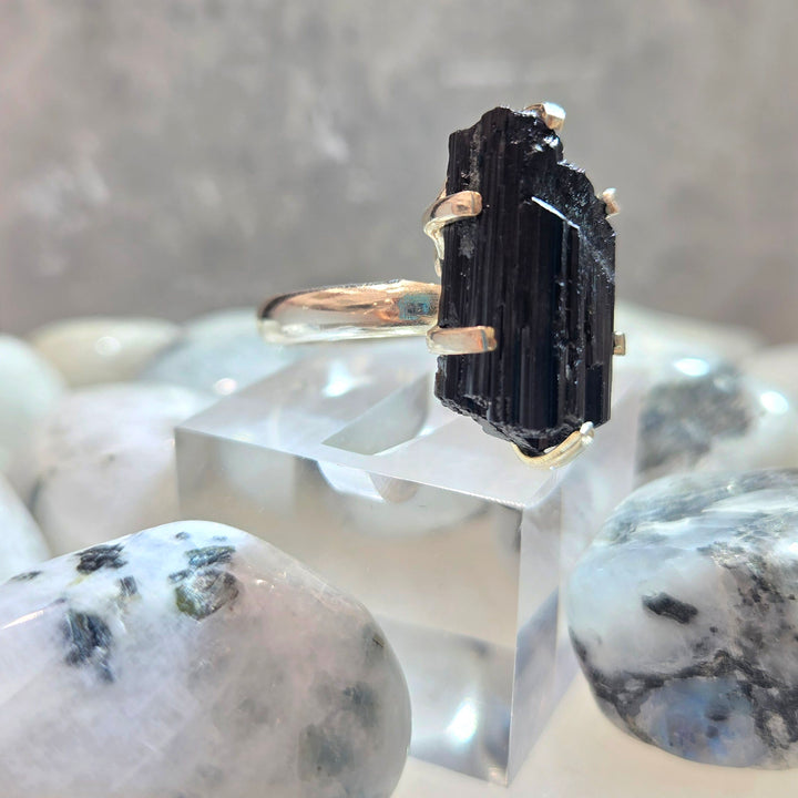 Black Tourmaline Silver Ring