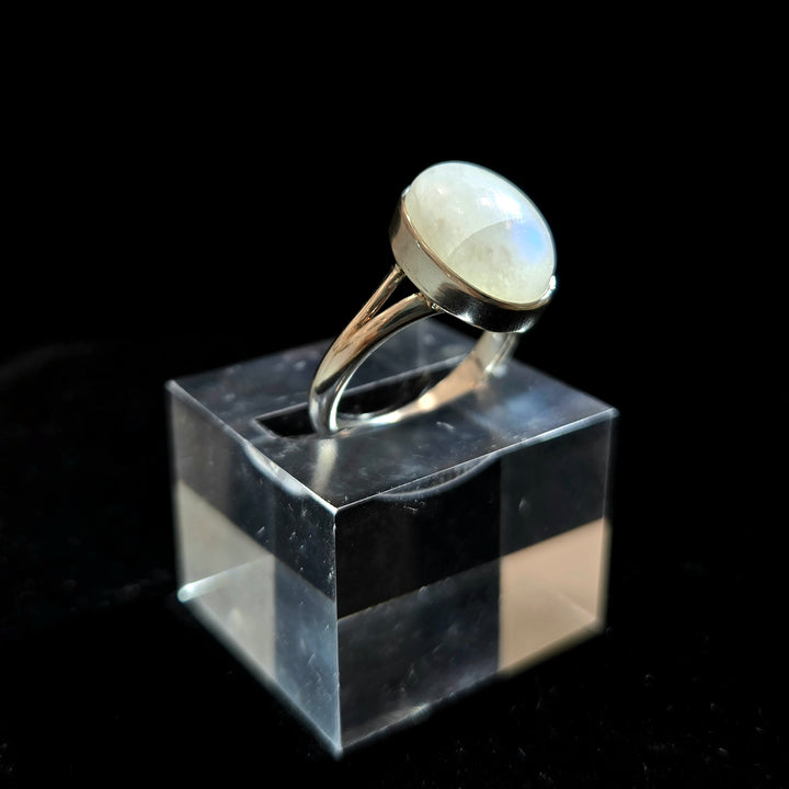 925 Moonstone Silver Ring-Smooth M