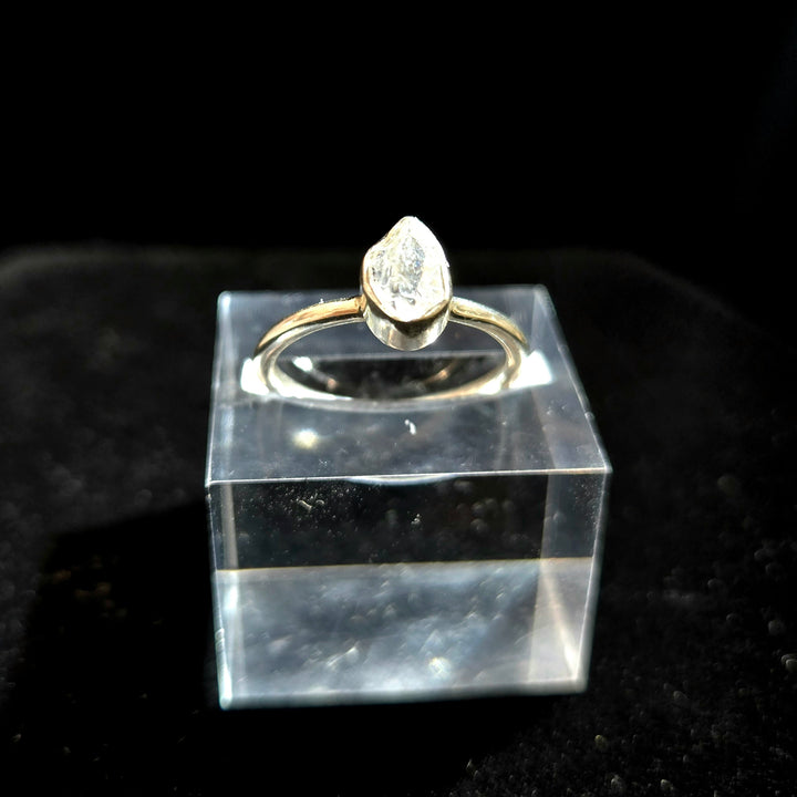 Herkimer Diamond Rough Ring 925 Sterling Silver