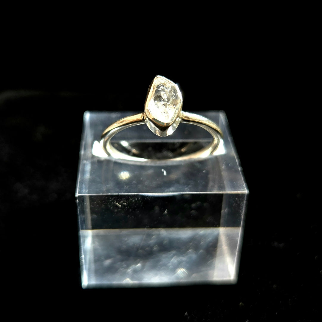 Herkimer Diamond Rough Ring 925 Sterling Silver