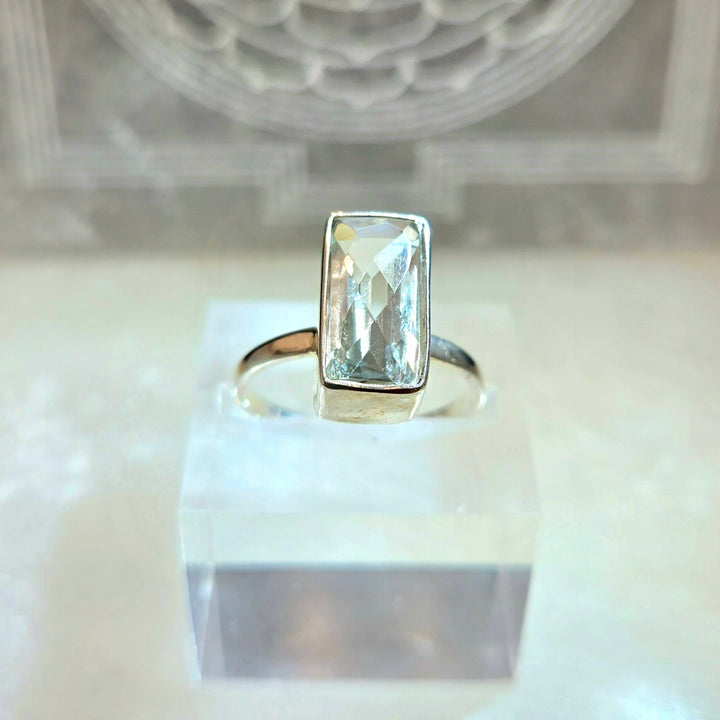 925 Prasolite Silver Ring-Faceted M