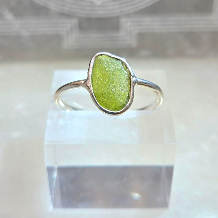 925 Vesuvianite Silver Ring-Faceted Flat