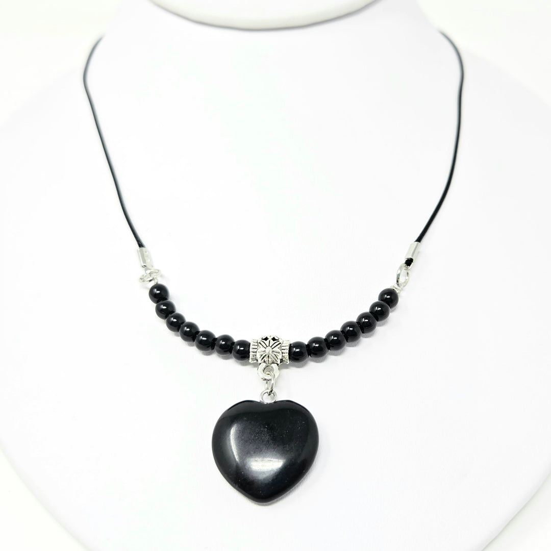 Heart Choker With Black Cord