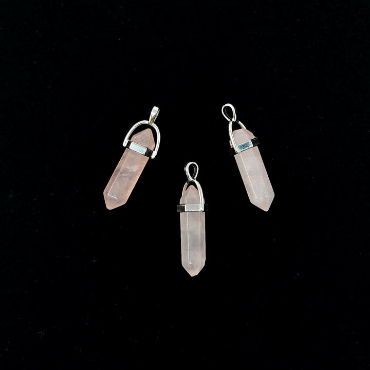 Rose Quartz Hexagonal Point Pendant