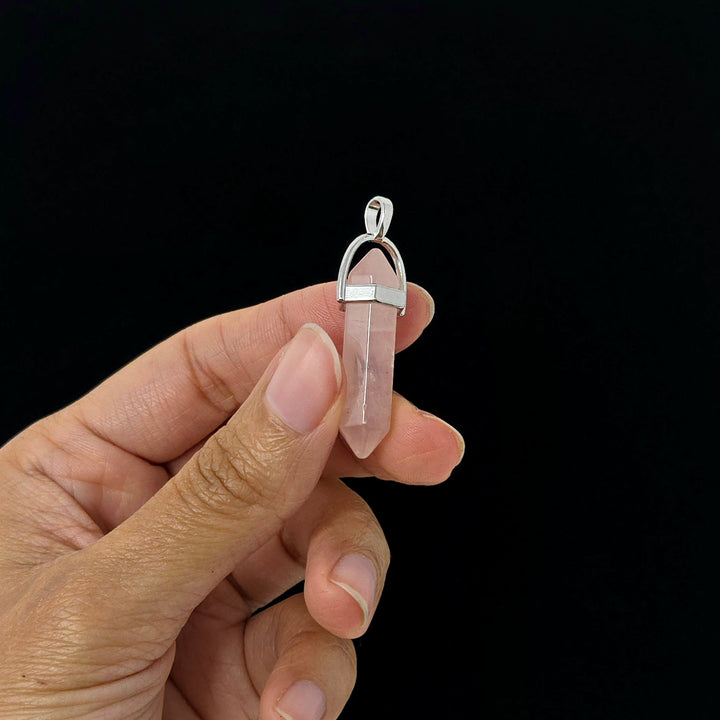 Rose Quartz Hexagonal Point Pendant