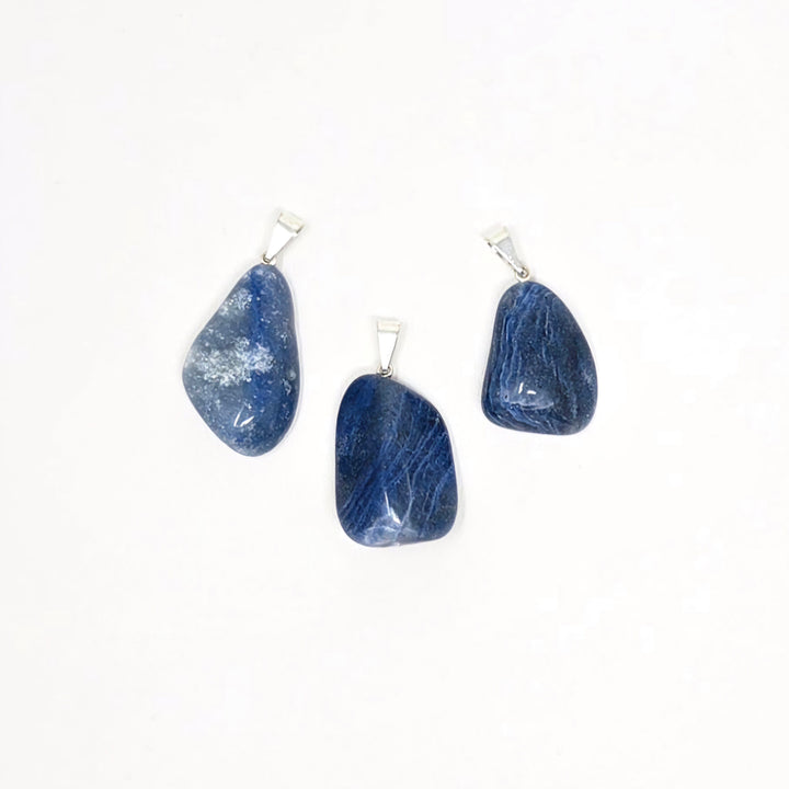 Blue Quartz Pendant Brazil : Tumbled