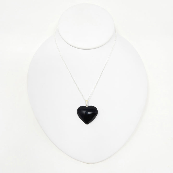 Black Onsidian Pendant Heart Brazil : 35mm