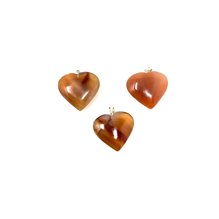 Carnelian Pendant Heart Brazil : 25mm