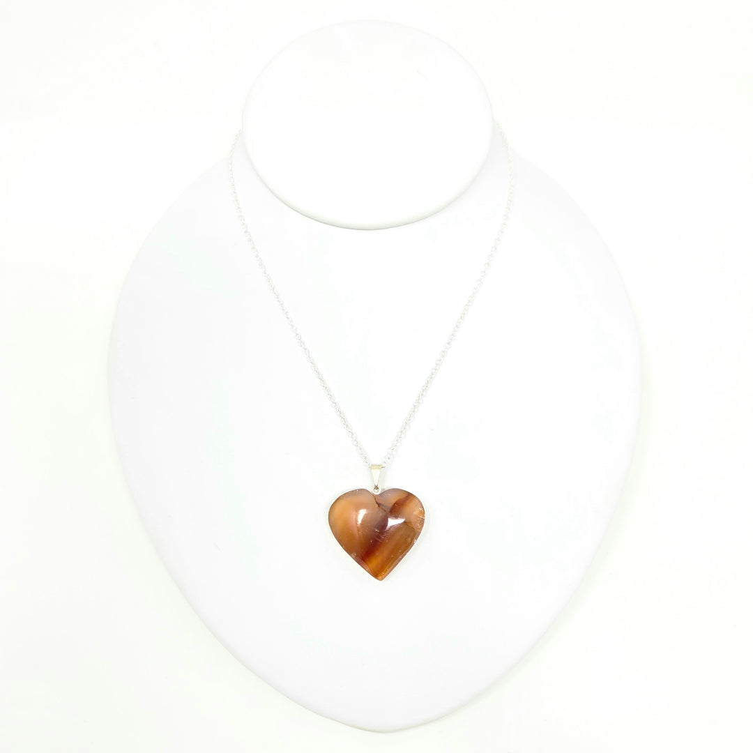 Carnelian Pendant Heart Brazil : 25mm