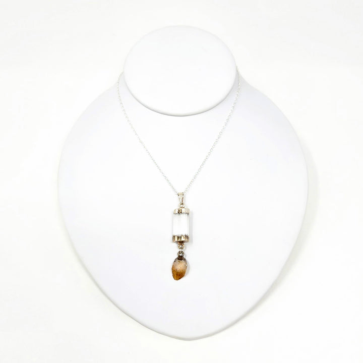 Selenite balance point Pendant-Citrine