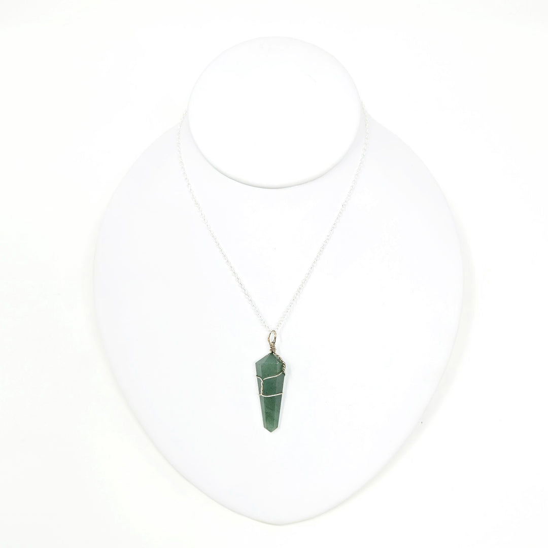 Green Aventurine Wire Wrapped Pendant : 1.25 - 1.75"