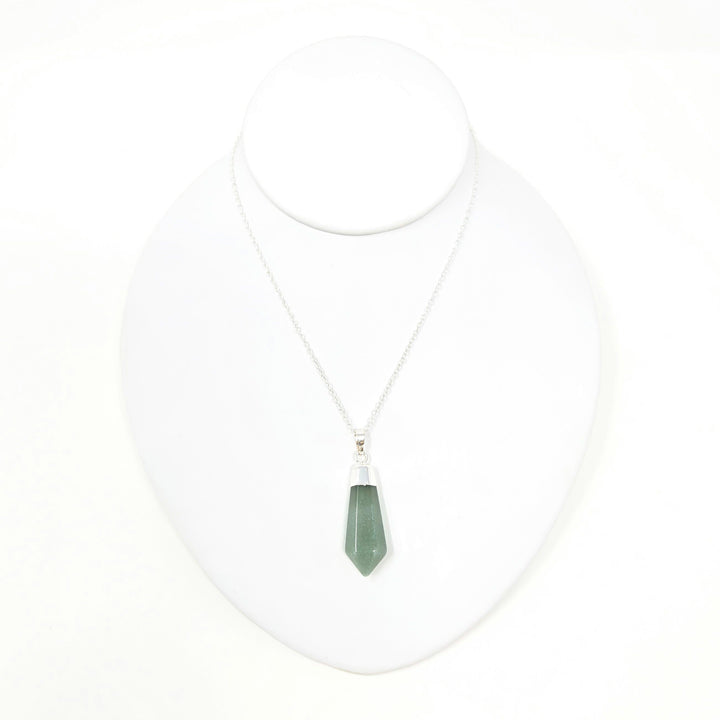 Green Aventurine Pendant Diamond Polished Point : 1.5"