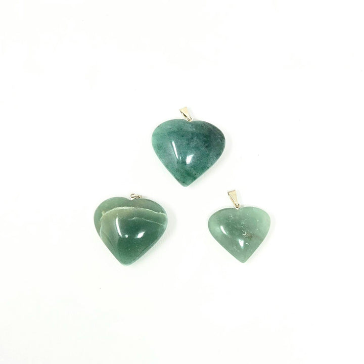 Green Aventurine Pendant Heart Brazil : 35mm