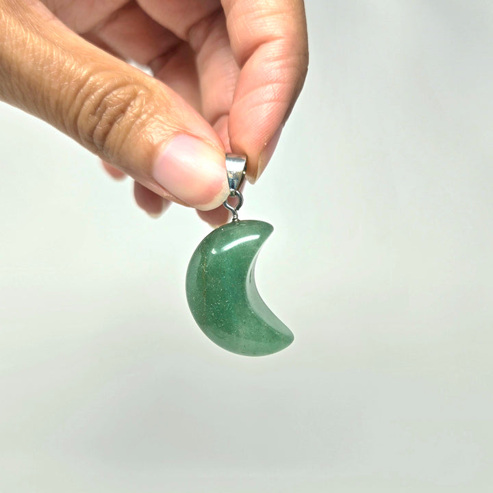 Green Aventurine Moon Pendant : 3/4