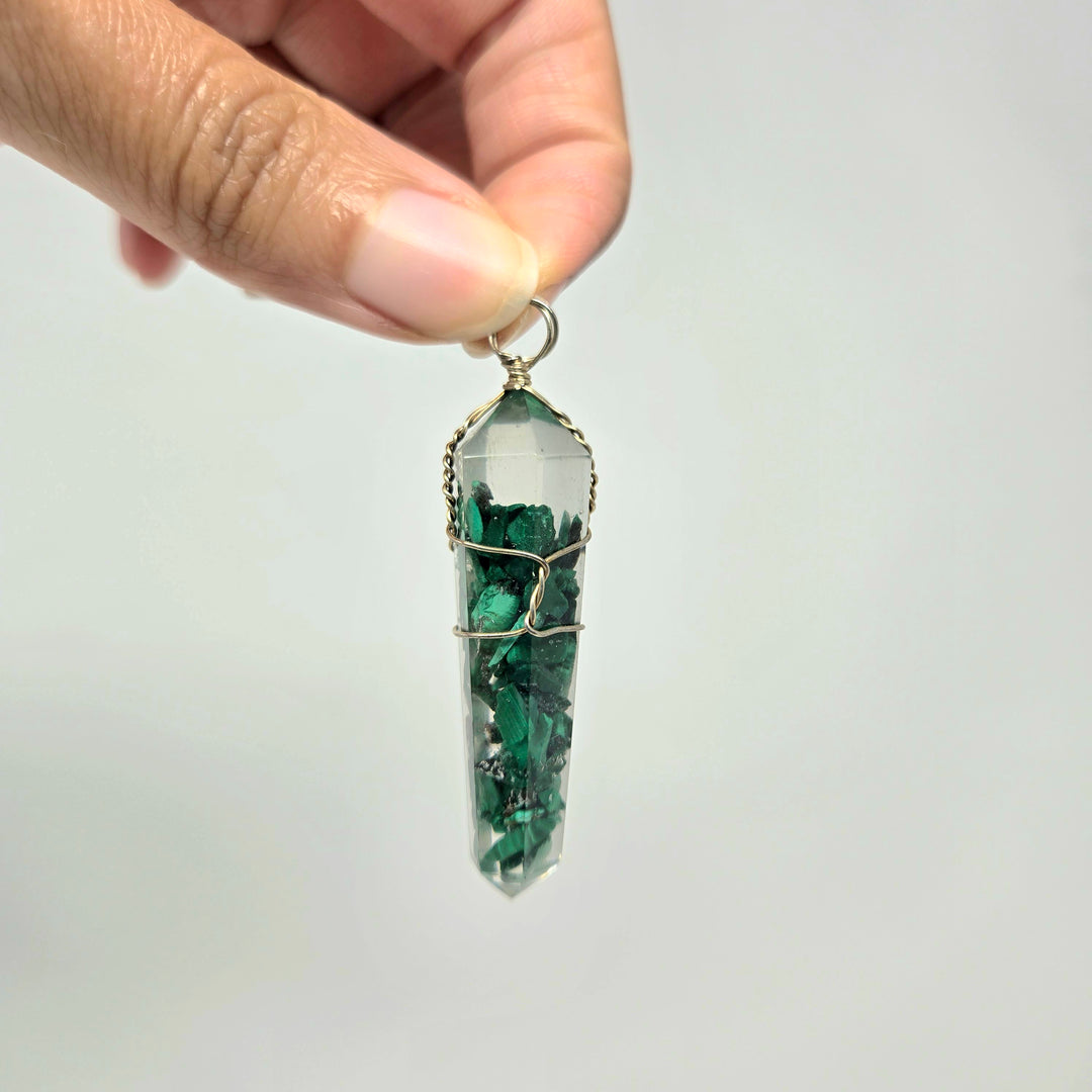 Malachite Orgonite Pendant : 1.75"