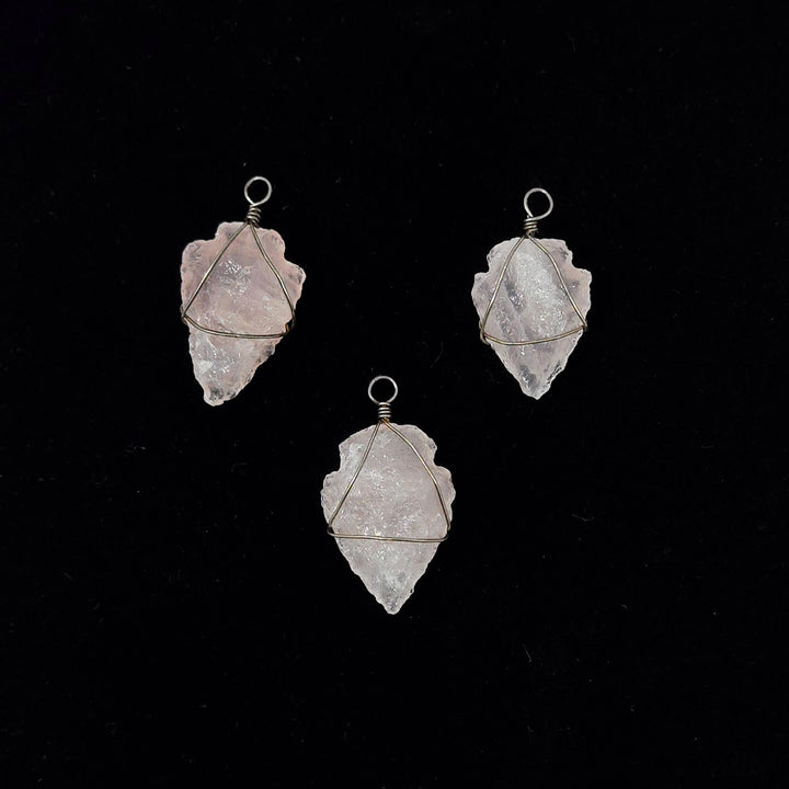 Rose Quartz Arrowhead Rough Pendant