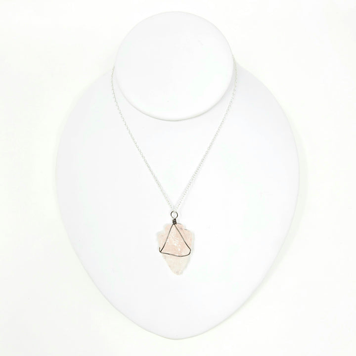 Rose Quartz Arrowhead Rough Pendant