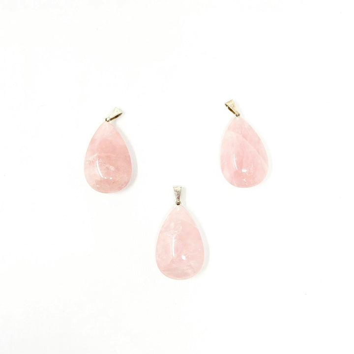 Rose Quartz Drop Pendant : 1"