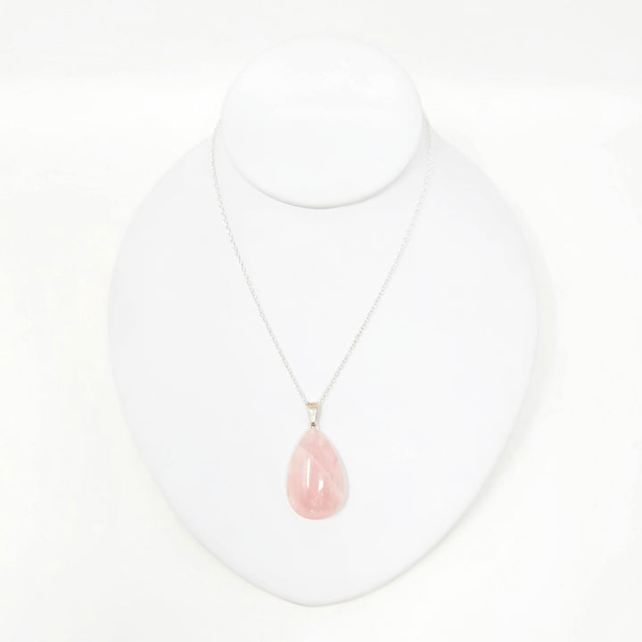 Rose Quartz Drop Pendant : 1"