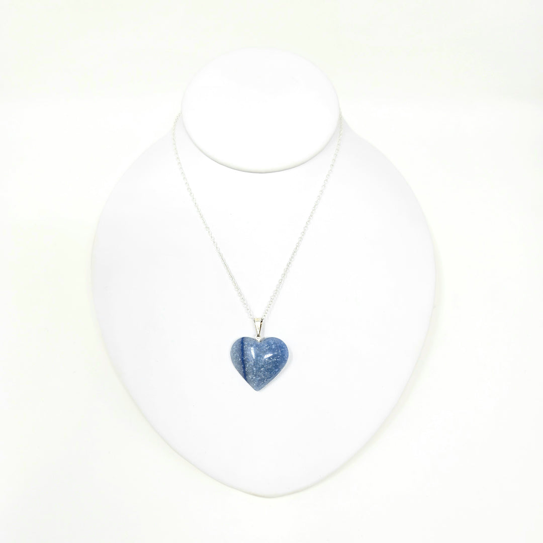 Blue Quartz Pendant Heart Brazil : 25mm