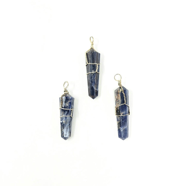 Sodalite Wire Wrapped Pendant : 1.75"