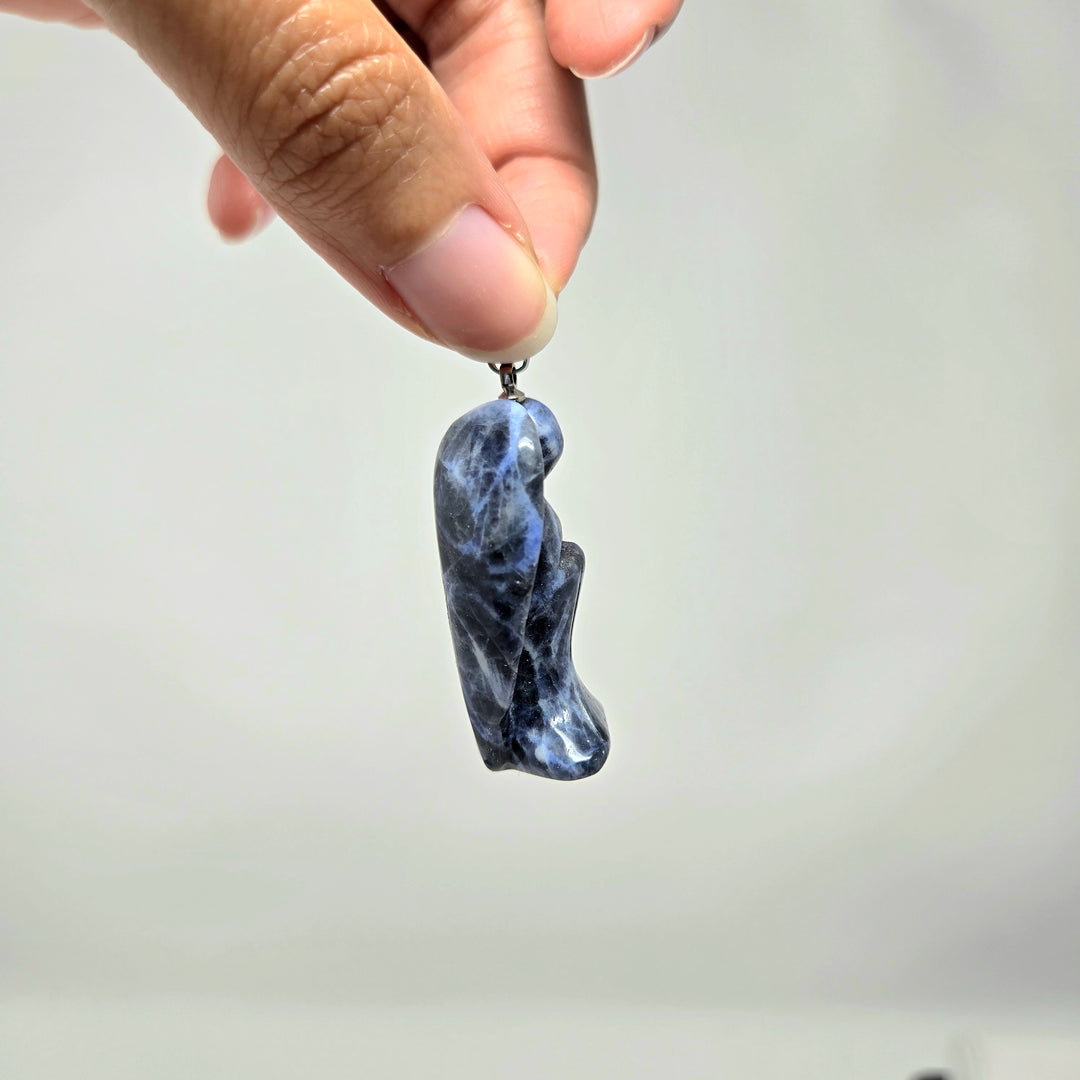 Sodalite Angel Wire Wrapped Pendant : 1.5"