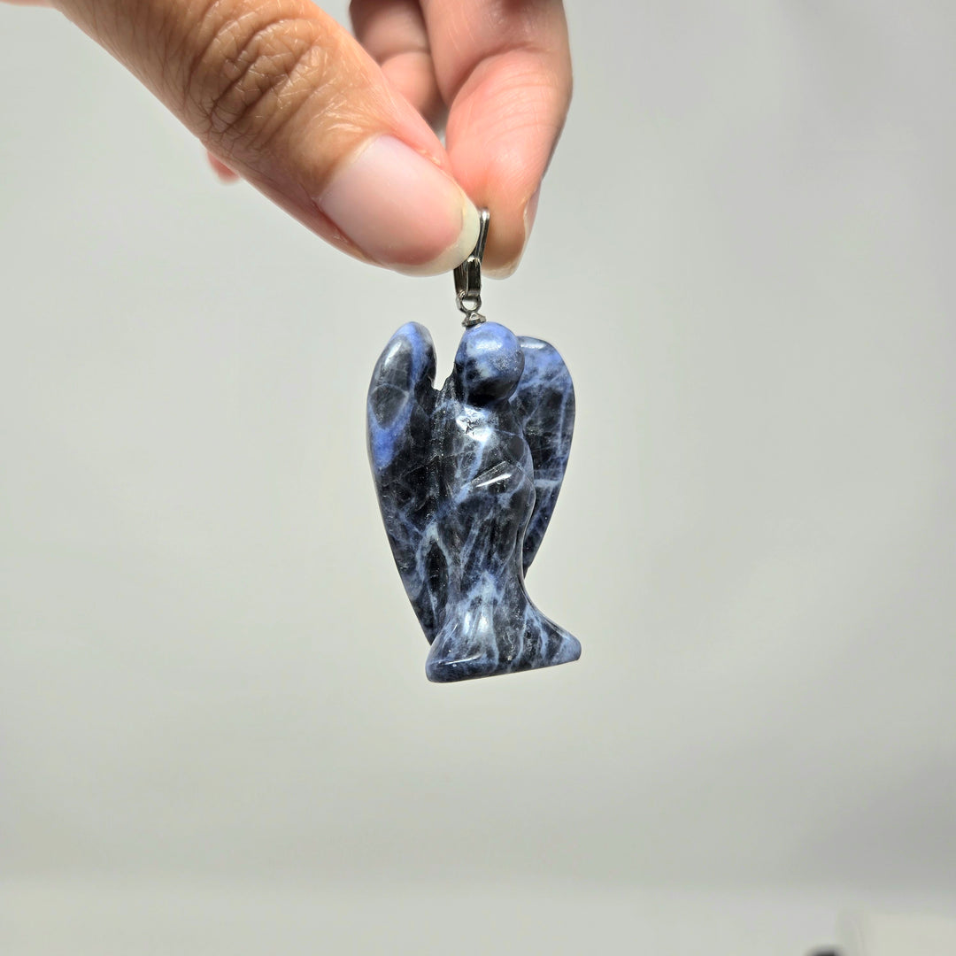 Sodalite Angel Wire Wrapped Pendant : 1.5"