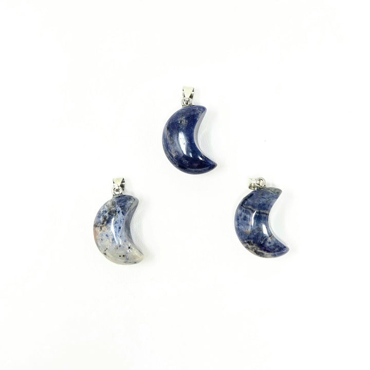 Sodalite Gemstone Moon Pendant : 3/4