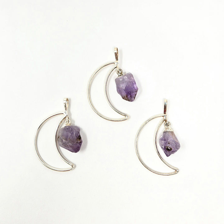 Amethyst Moon Dangle Necklace