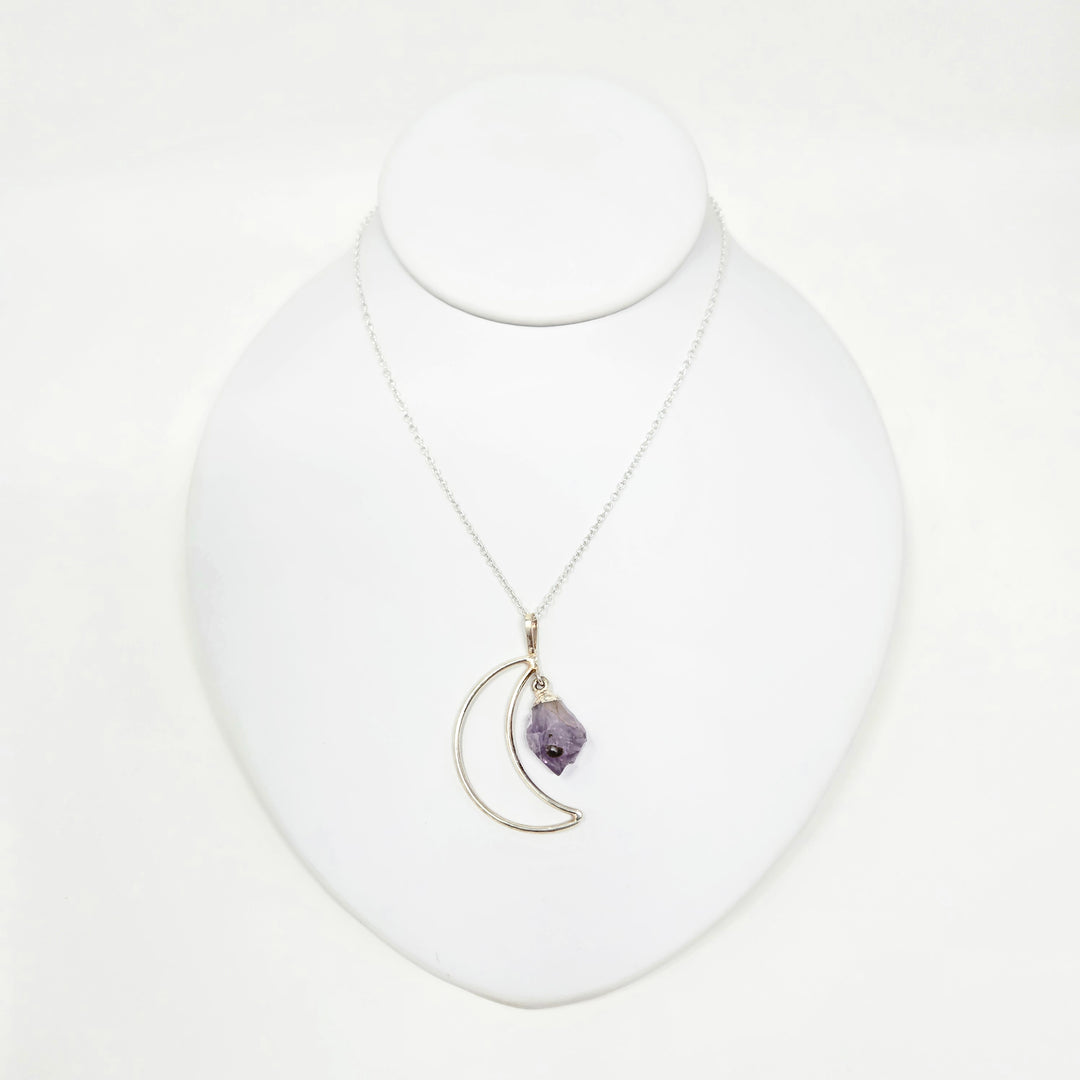 Amethyst Moon Dangle Necklace