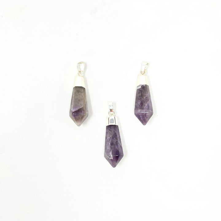 Polished Amethyst Diamond Shape Pendant