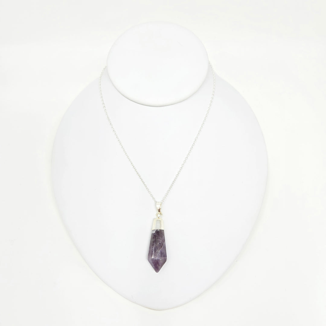 Polished Amethyst Diamond Shape Pendant