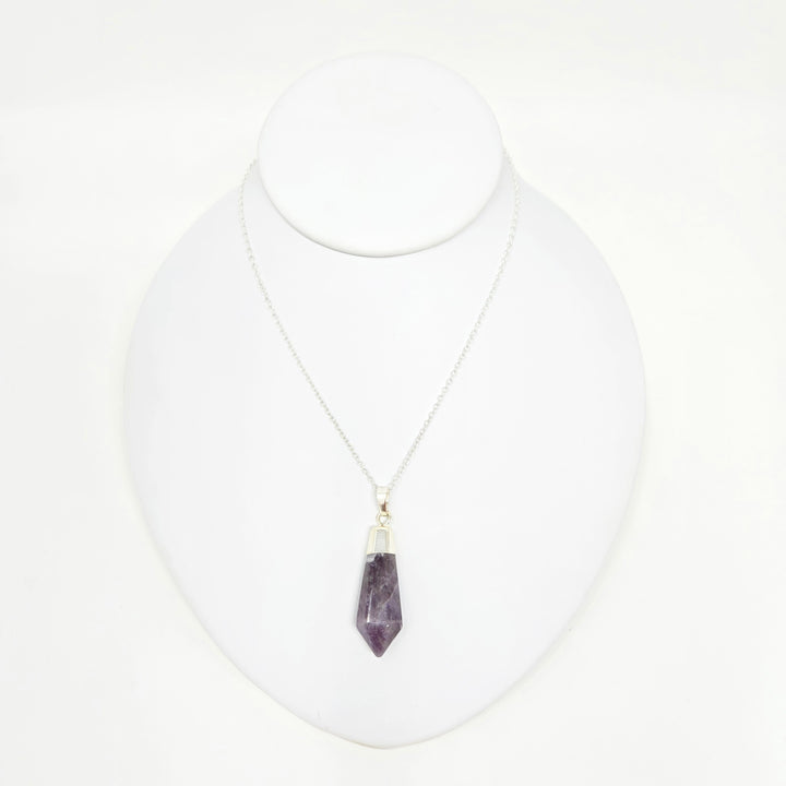 Polished Amethyst Diamond Shape Pendant