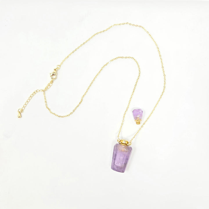 Amethyst Gemstone Bottle necklace