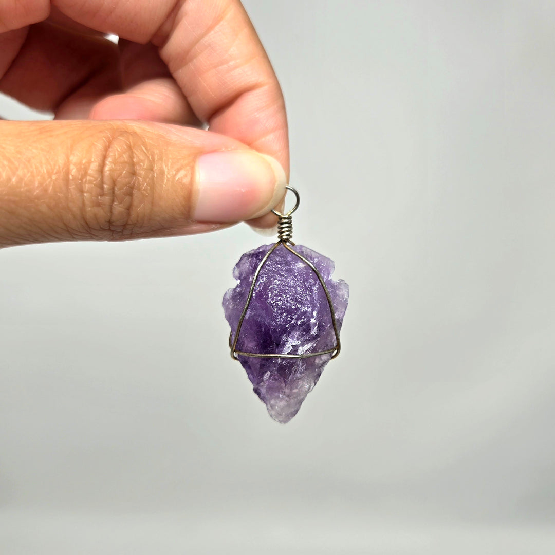 Amethyst Arrowhead Rough Pendant