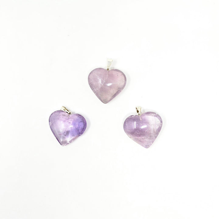 Amethyst Heart Pendant Brazil : 25mm