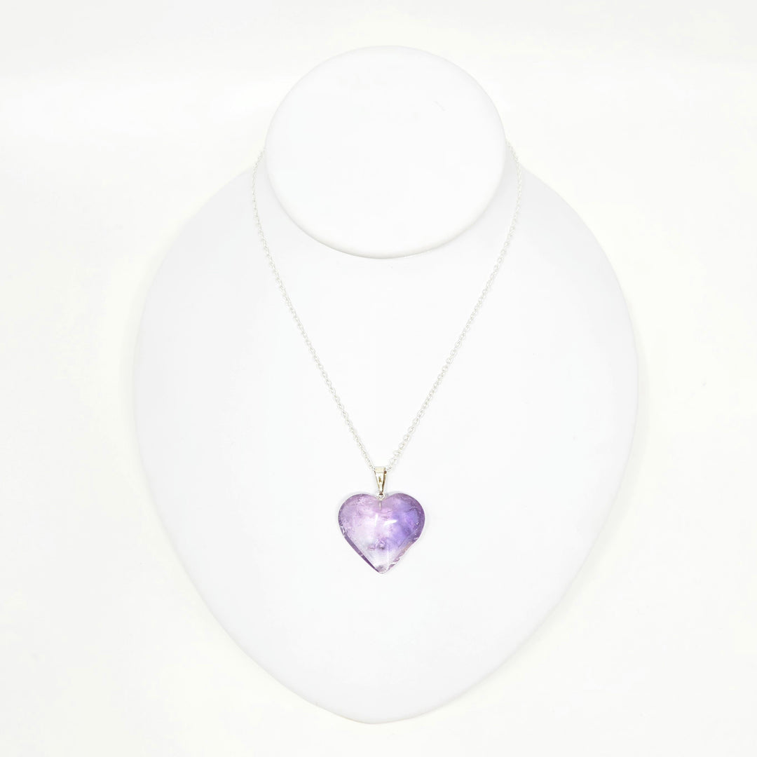 Amethyst Heart Pendant Brazil : 25mm