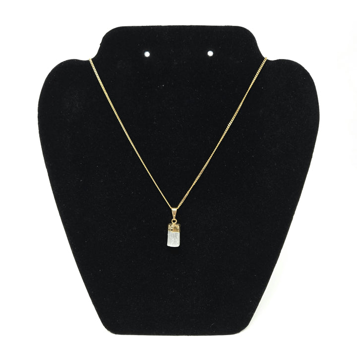 Selenite Necklace Gold Finish