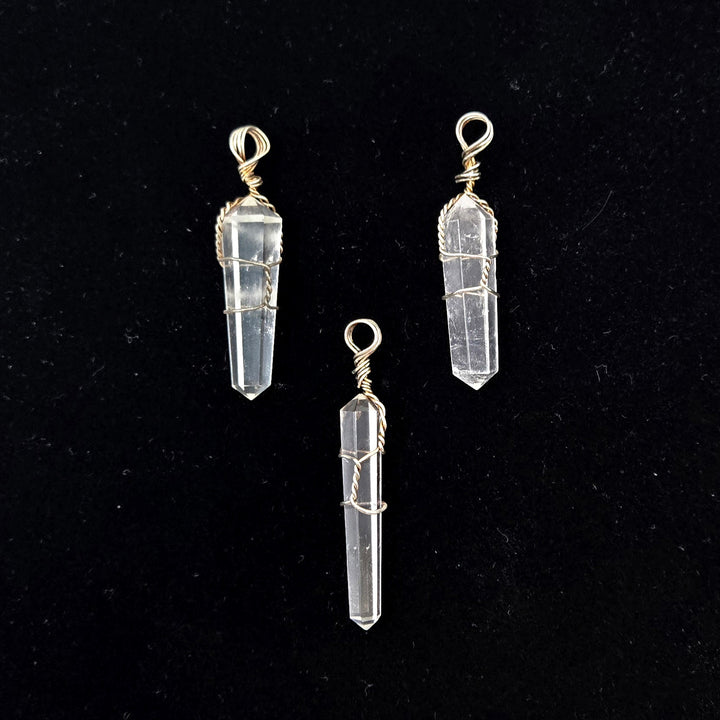 Clear Quartz Wire Wrapped Pendant : 1"