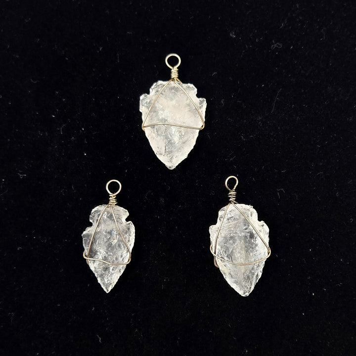 Clear Quartz Arrowhead Rough Pendant