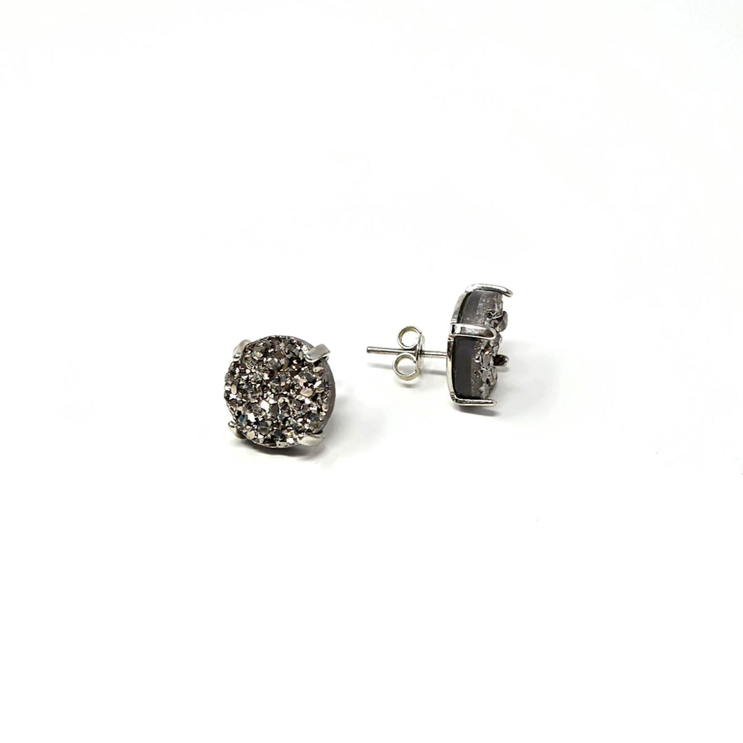 Druze Stud Earring-Silver Plated