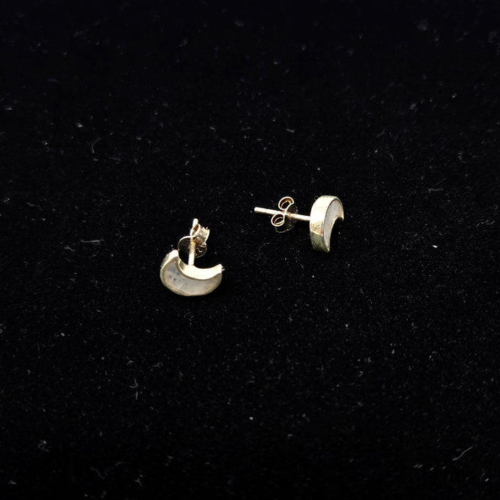 Moonstone 925 Sterling Silver Stud Earrings Rough