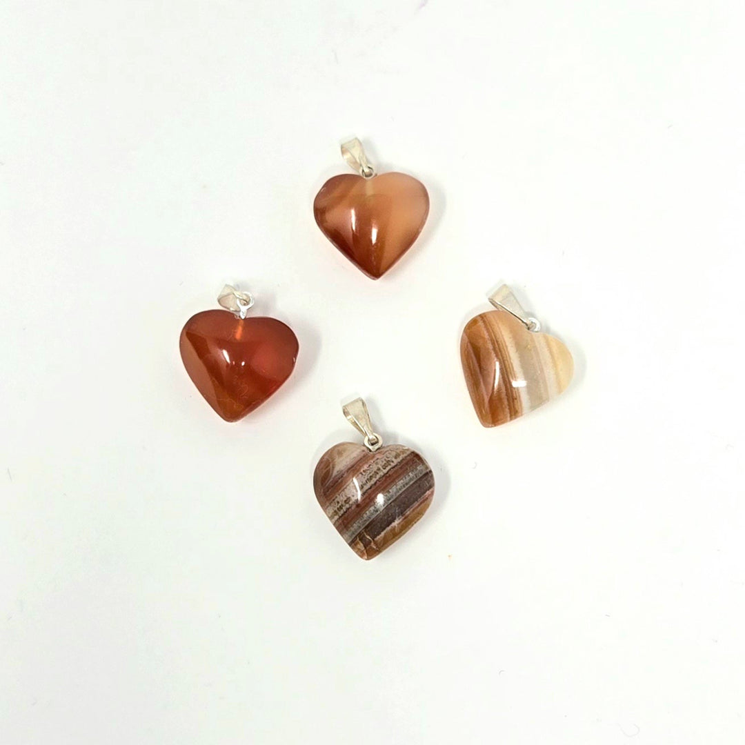 Carnelian Pendant Heart Brazil : Xtra Small